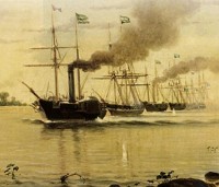 Navios brasileiros durante a Guerra do Prata.