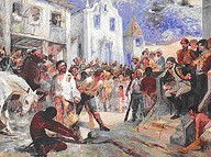 Revolta de Vila Rica: julgamento de Filipe dos Santos (pintura de Antônio Parreiras)